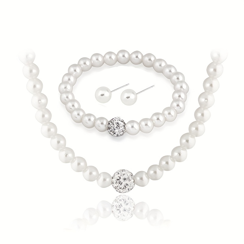 Kpop Style Jewelry Set Silver Plated Milky Stone for Daily Outfits Evening